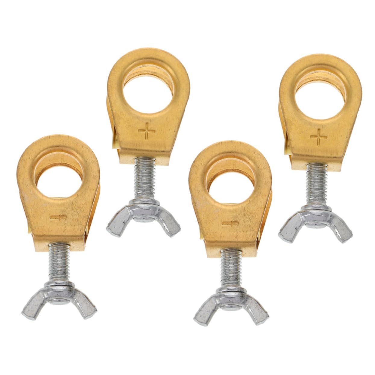 VALICLUD 2 Pairs Pure Brass Car Battery Terminal Connectors Quick Release Clamps Compatibility for Automotive Motorcycle Battery Terminal Adapter Clamps Wear-resistant Kit