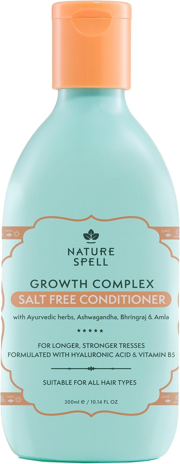 Nature Spell Hair Growth Complex Conditioner, Nourishing and Strengthening, Infused with Hyaluronic Acid and Vitamin B5, For All Hair Types, Vegan, 300ml