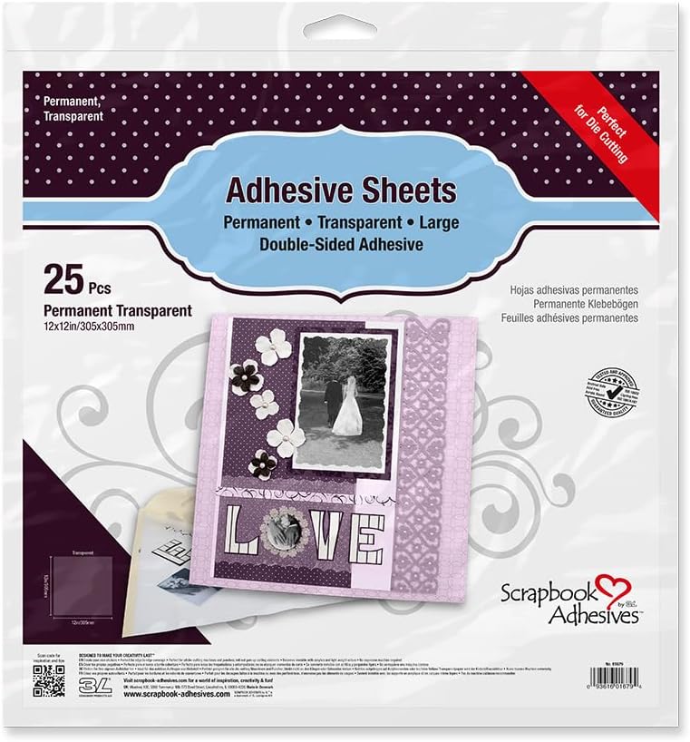 Scrapbook Adhesives by 3L Scrapbook Adhesive by 3L, Adhesive Sheets, 12Inch x 12Inch (25 Pcs)