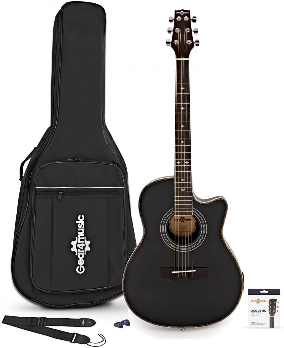 Roundback Electro Acoustic Guitar by Gear4music with Accessories