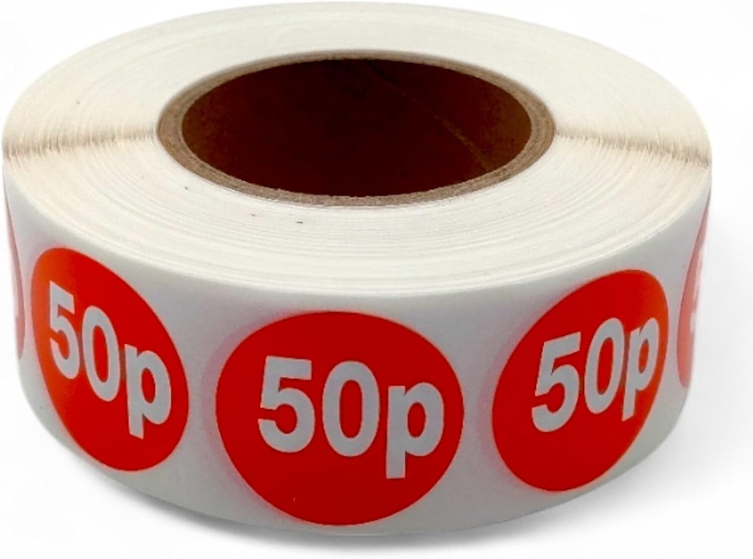 Price Stickers - 1000 Stickers - 25mm Red Self Adhesive Sticky Labels Rolls 50P