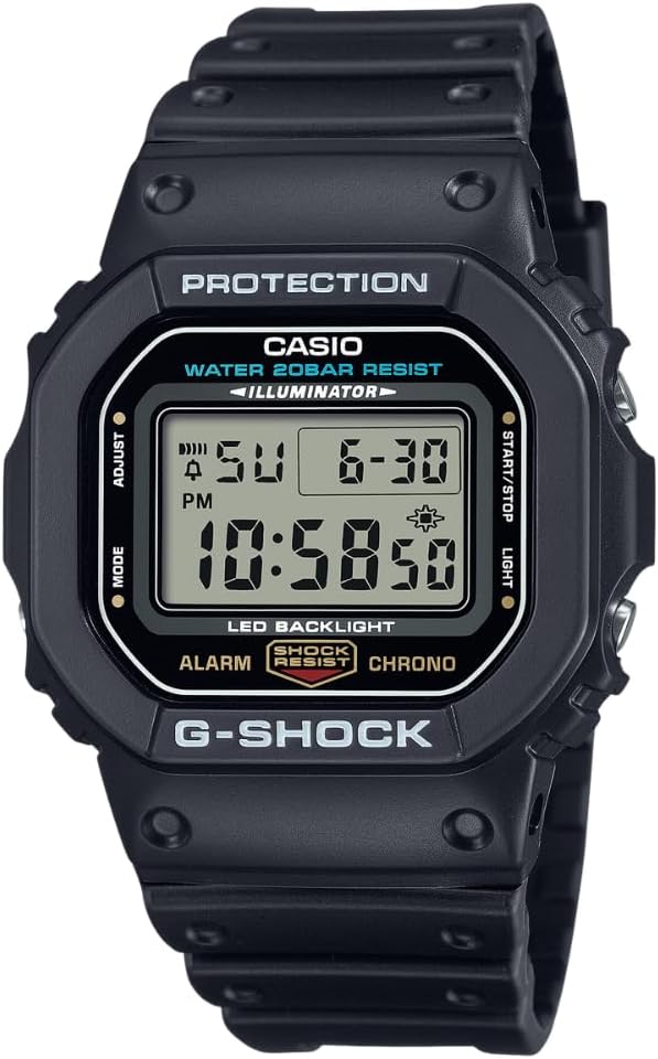 Casio Men's G-Shock Quartz Watch with Resin Strap, Black, 20 (Model: DW5600UE)