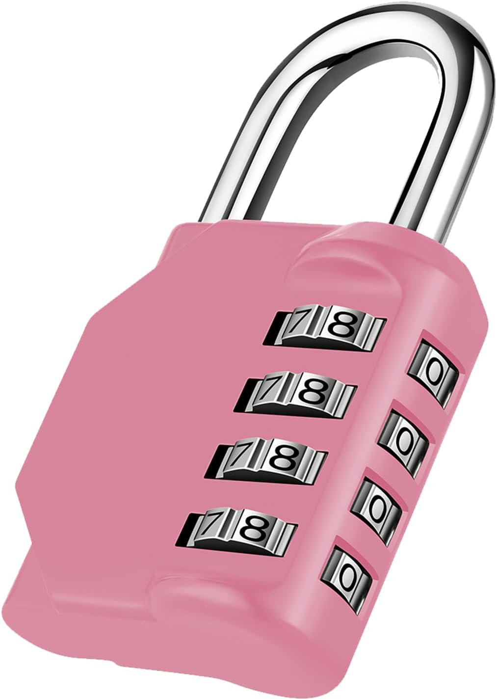 NAGE Padlocks with Code, Combination Padlock for Gym Locker, 4 Digit Combination Lock for School Locker, Outdoor Padlock Weatherproof for Garage, Backyard Fence Gate, Sheds (1P, Pink)