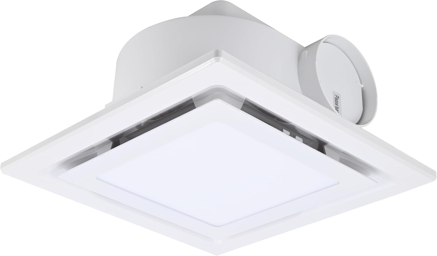 FEITON Square Bathroom Exhaust Fan with Light, 160 CFM 35W 4 Inch Duct, 100-240V 1.0 Sones Quiet Bathroom Ceiling Fan, Shower Fan Light Combo(Mounting Hole: 10.2 x 10.2 Inches)