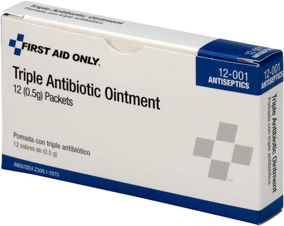 First Aid Only 12-001 Triple Antibiotic Ointment Packet (Box of 12)