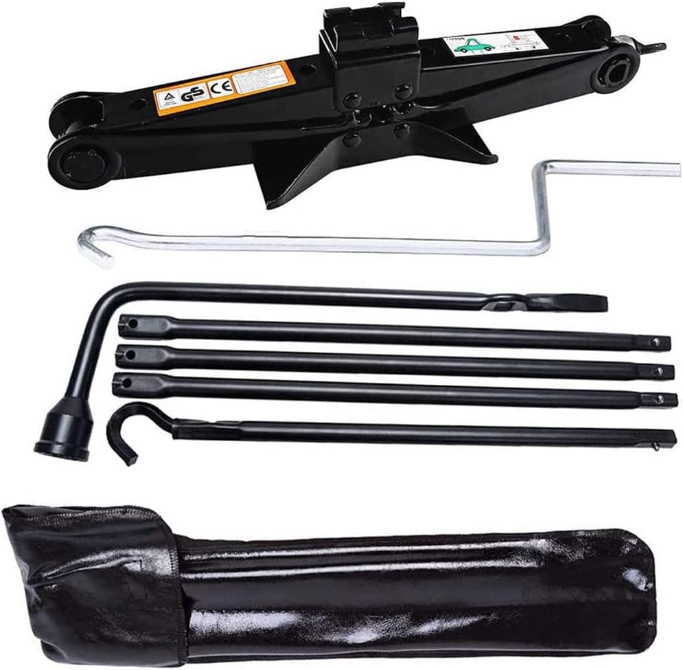 Spare Tire Tool OEM for Dodge Ram 1500 2002 to 2015 and 2 Ton Scissor Jack Wheel Tools Set, 3-Y Guarantee