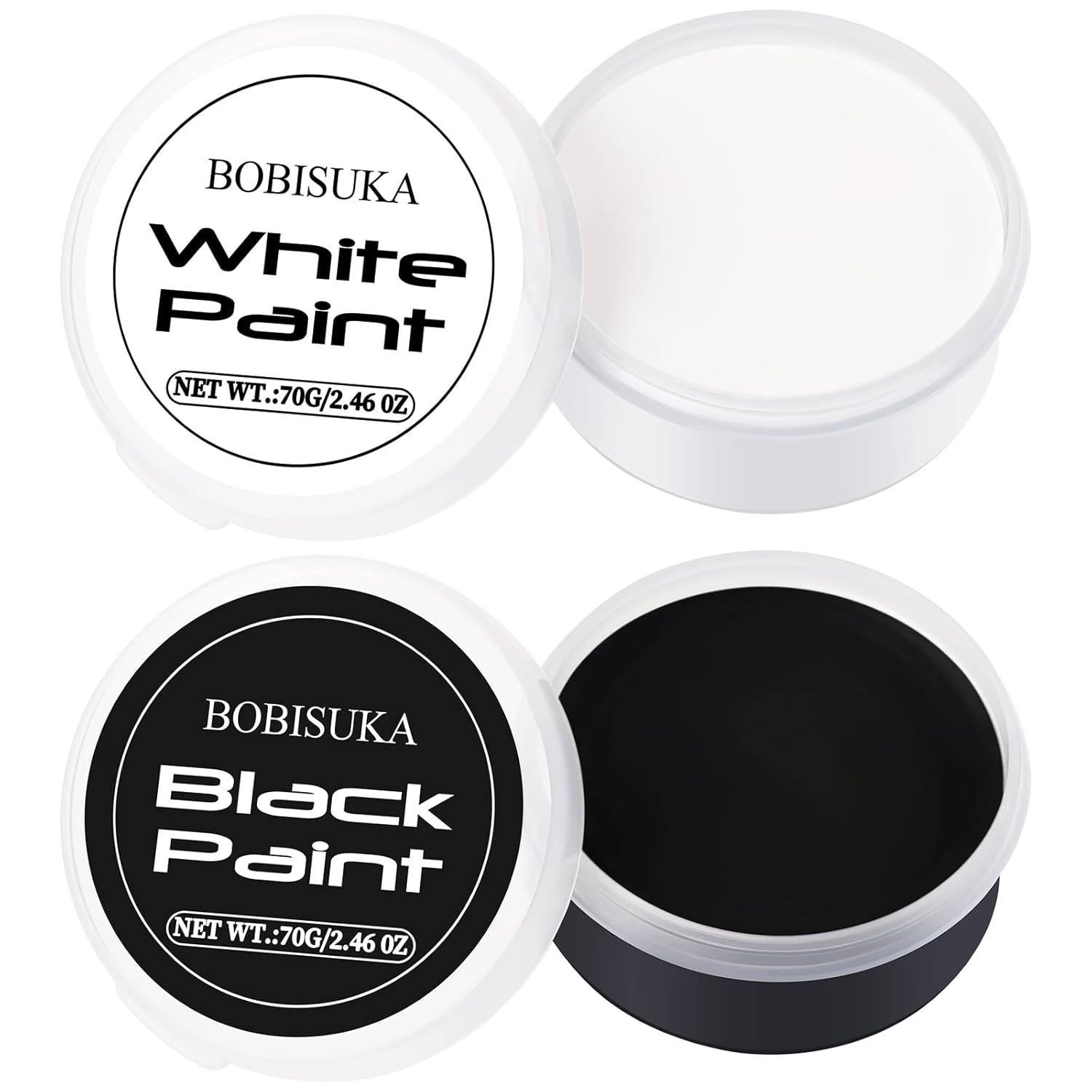 BOBISUKA Halloween Black and White Face Body Paint Oil Based Face Painting Kit for Adult Non Toxic Large Capacity Facepaint for Cosplay Clown Skeleton Vampire Special Effects Makeup