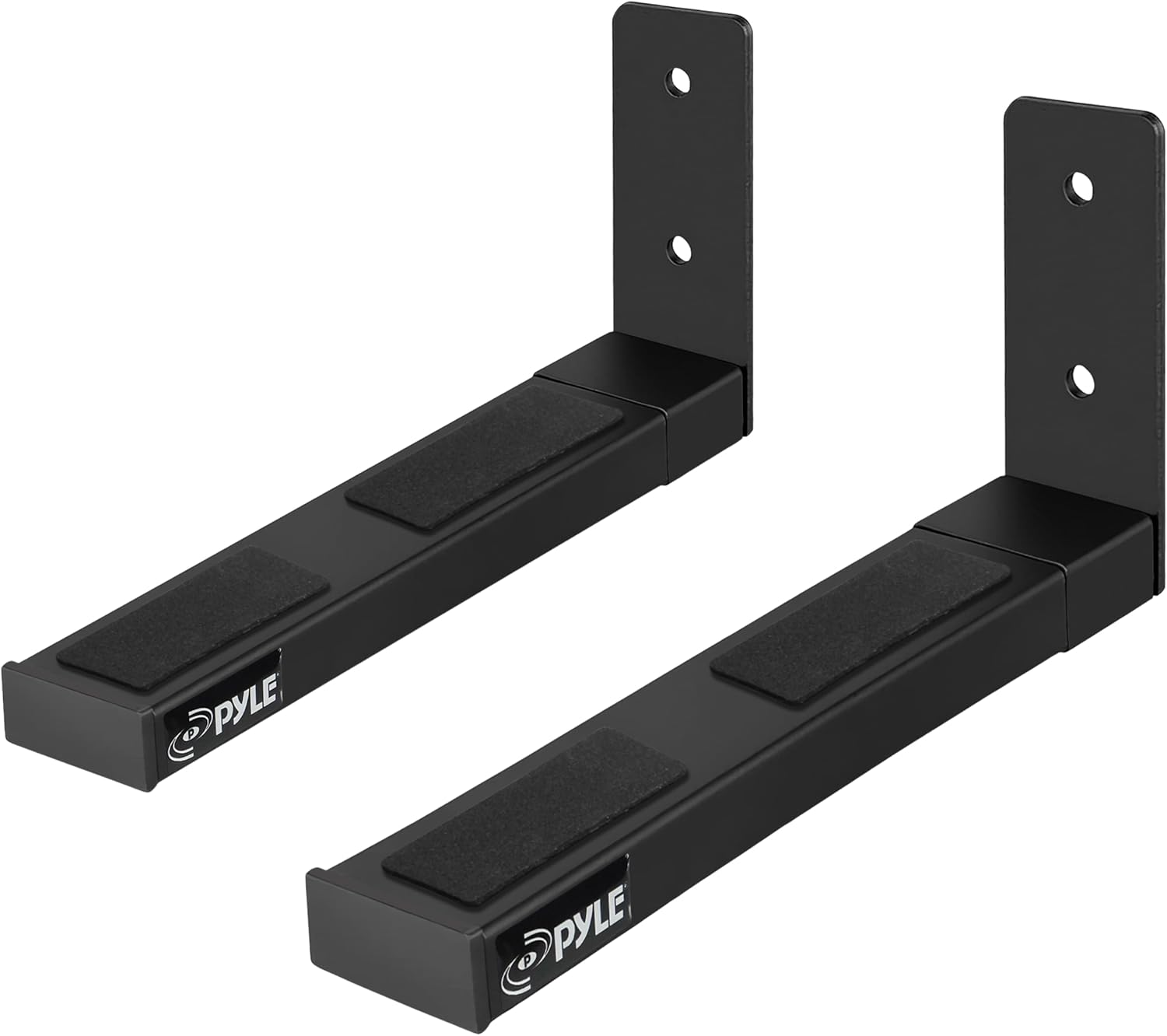 Pyle Adjustable Speaker Wall Mount Brackets - 2 Pack Extendable Steel Arms for Center Channel, Small or Large Speakers & Soundbars - 110 lbs Capacity, 6.7-11.8" Depth - Includes Mounting Hardware