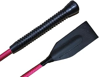 Deluxe Jump Bat 18 Inch Riding Crop Horse Equestrian English with Fiberglass Shaft and Thick Leather Slapper Color Choice Black, Blue, Green, Fuchsia, Pink, Purple, Red, or Yellow