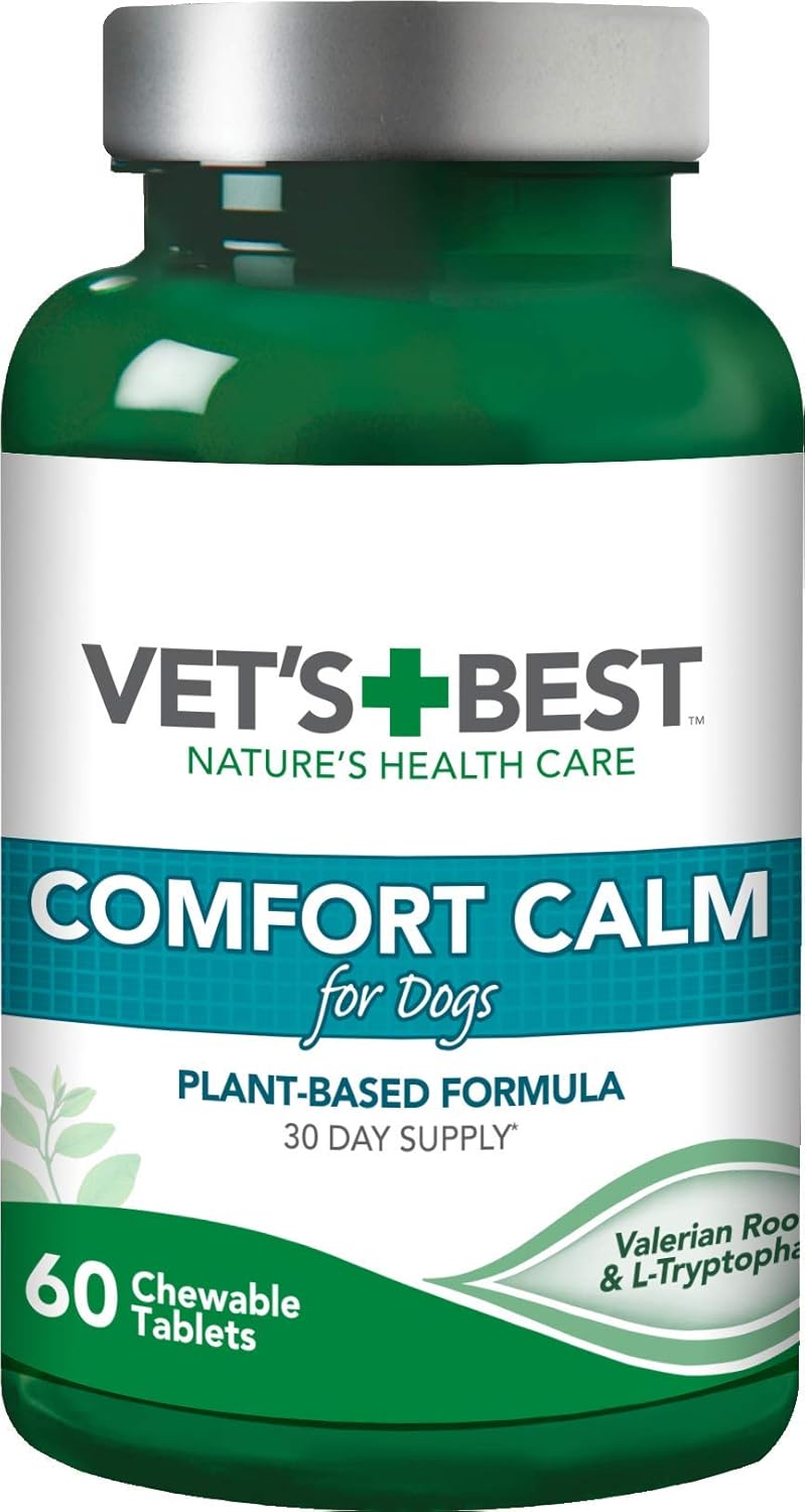 Vet's Best Comfort Calm Calming Dog Supplements | Dog Calming Aid | Promotes Relaxation and Balanced Behaviour | 60 Chewable Tablets