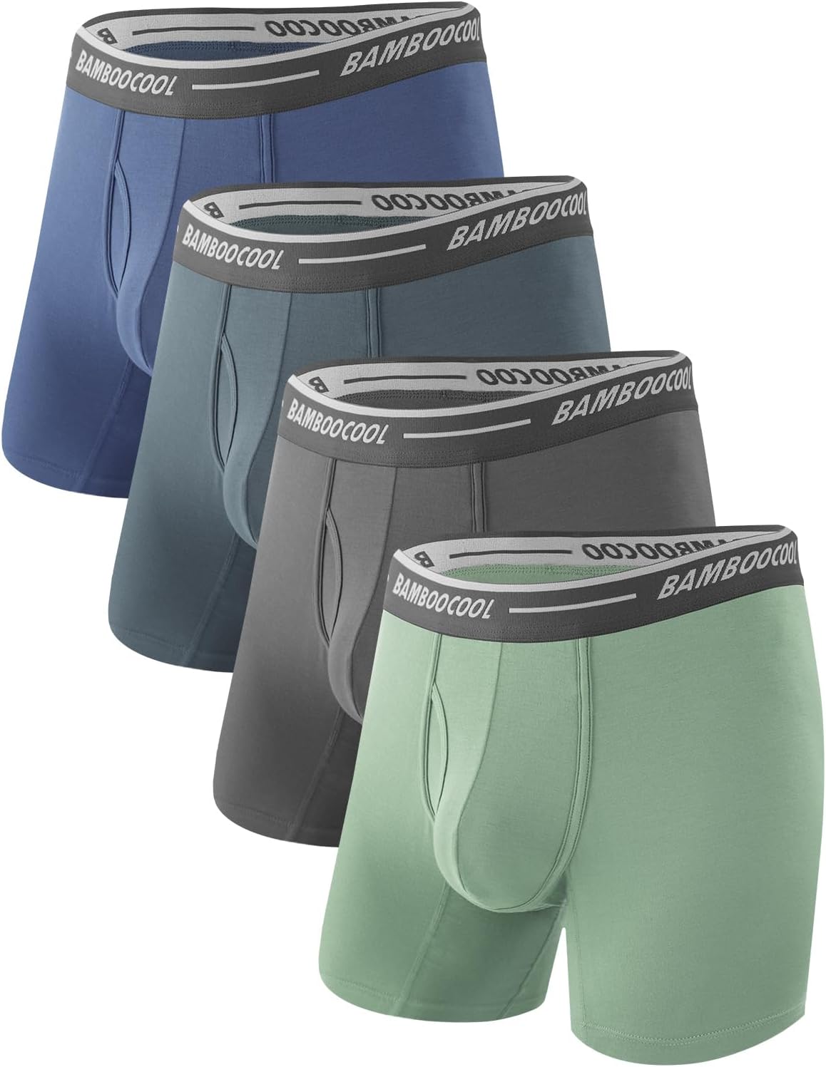 BAMBOO COOL Men's Underwear Boxer Briefs Soft Breathable Underwear (4 or 7 Pack)