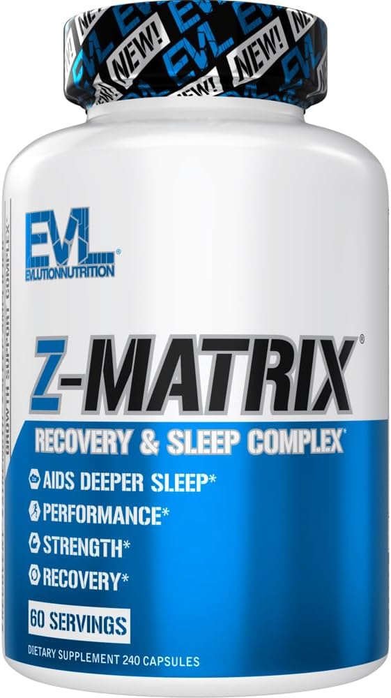 EVL Post Workout Recovery Bodybuilding Supplement - Magnesium and Zinc - ZMatrix Zinc Magnesium Aspartate Muscle Recovery Supplement for Sleep Support and Muscle Health