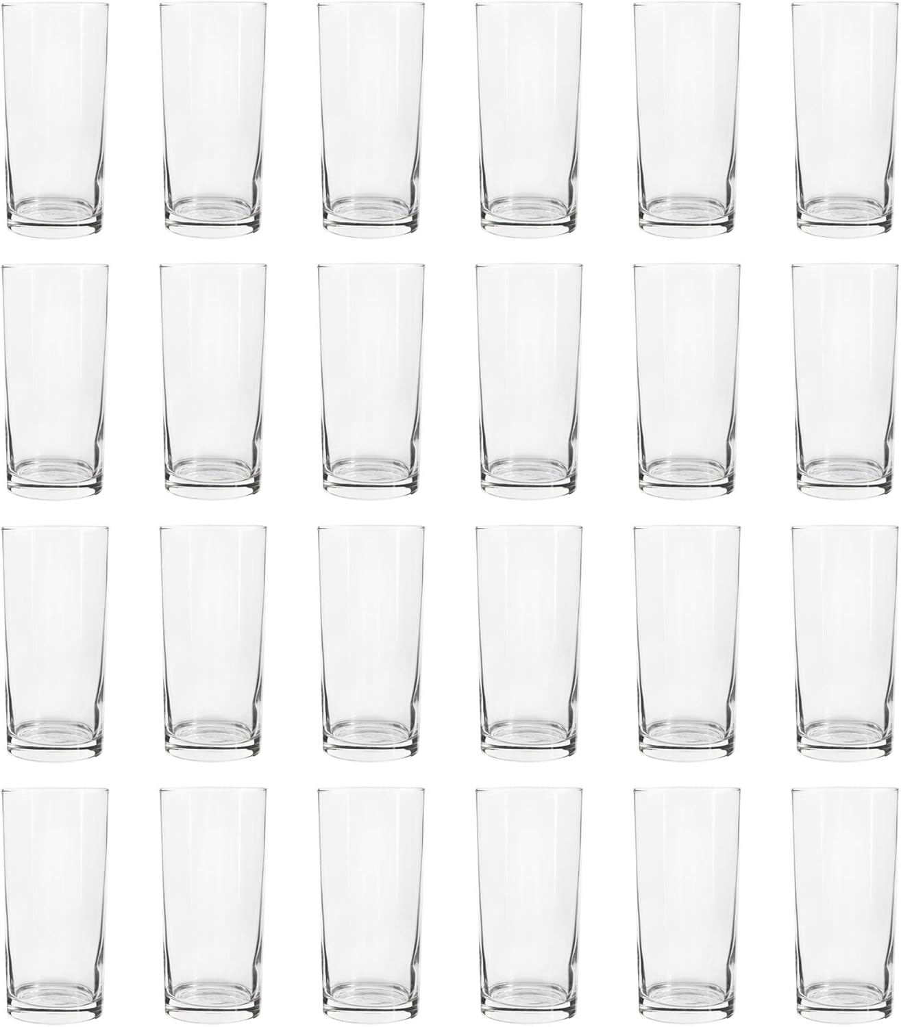 Argon Tableware 24x 285ml Classic Highball Glasses - Gift Short Kitchen Cocktail Tumbler Drinking Glass Whiskey Water Juice Barware Set - Dishwasher Safe