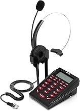 AGPtEK Corded Telephone with Headset & Dialpad for House Call Center Office - Noise Cancellation
