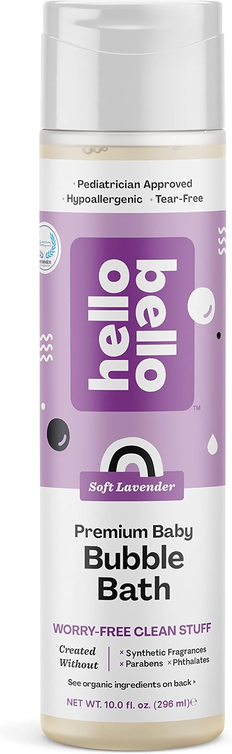 Hello Bello Bubble Bath, Gentle Hypoallergenic Formula for Babies and Kids, Vegan and Cruelty-Free, Soft Lavender Scented, 10 fl oz