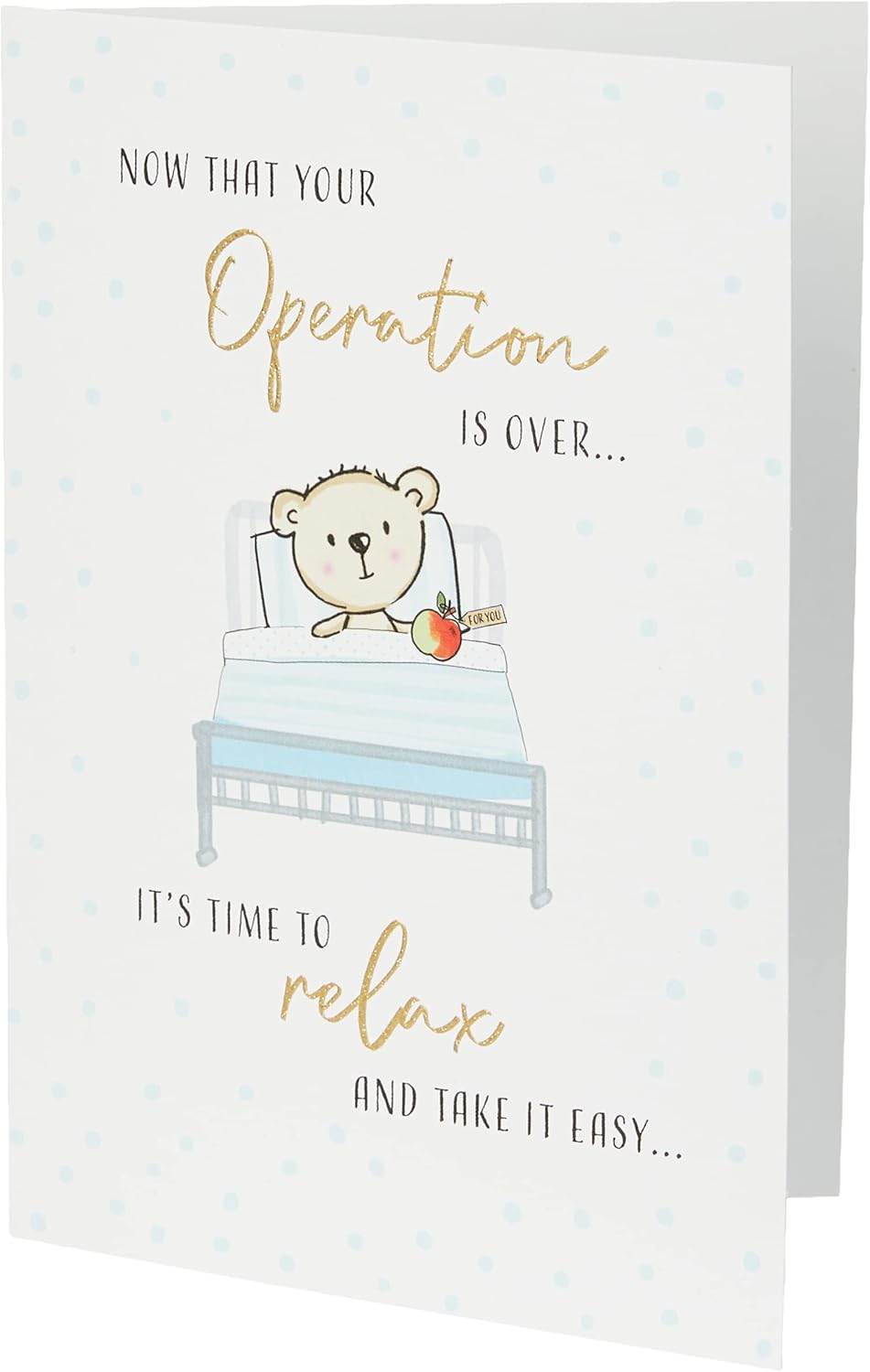 Piccadilly Greetings Cute Get Well Operation Over - 7 x 5 inches,brown|grey