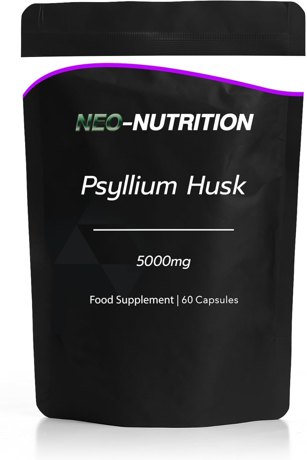 Neo Organic Psyllium Husk Capsules | 5000mg per Serving | 60 Capsules | 1-2 Months Supply | Prebiotic Fibre Supplement | Organic Psyllium Husk Powder Supplement