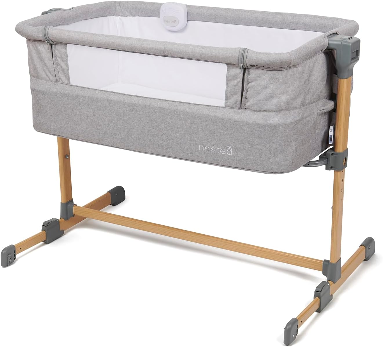 BABYLO Sleep N Dream Co-Sleeper with Vibration and Sound (0+), Wood Look
