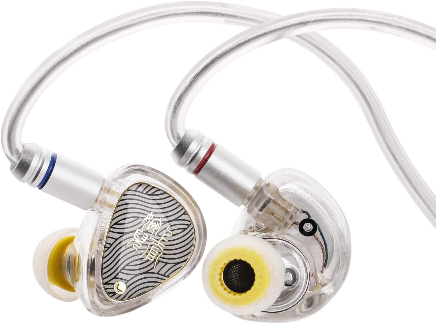 Linsoul TANGZU Wan'er S.G II In Ear Monitor, HiFI Wired Earbuds, 10mm Dynamic Driver PET Diaphragm Gaming IEM Earphones with 2Pin Detachable OFC Cable for Audiophile Musician (Clear White, 3.5mm Mic)