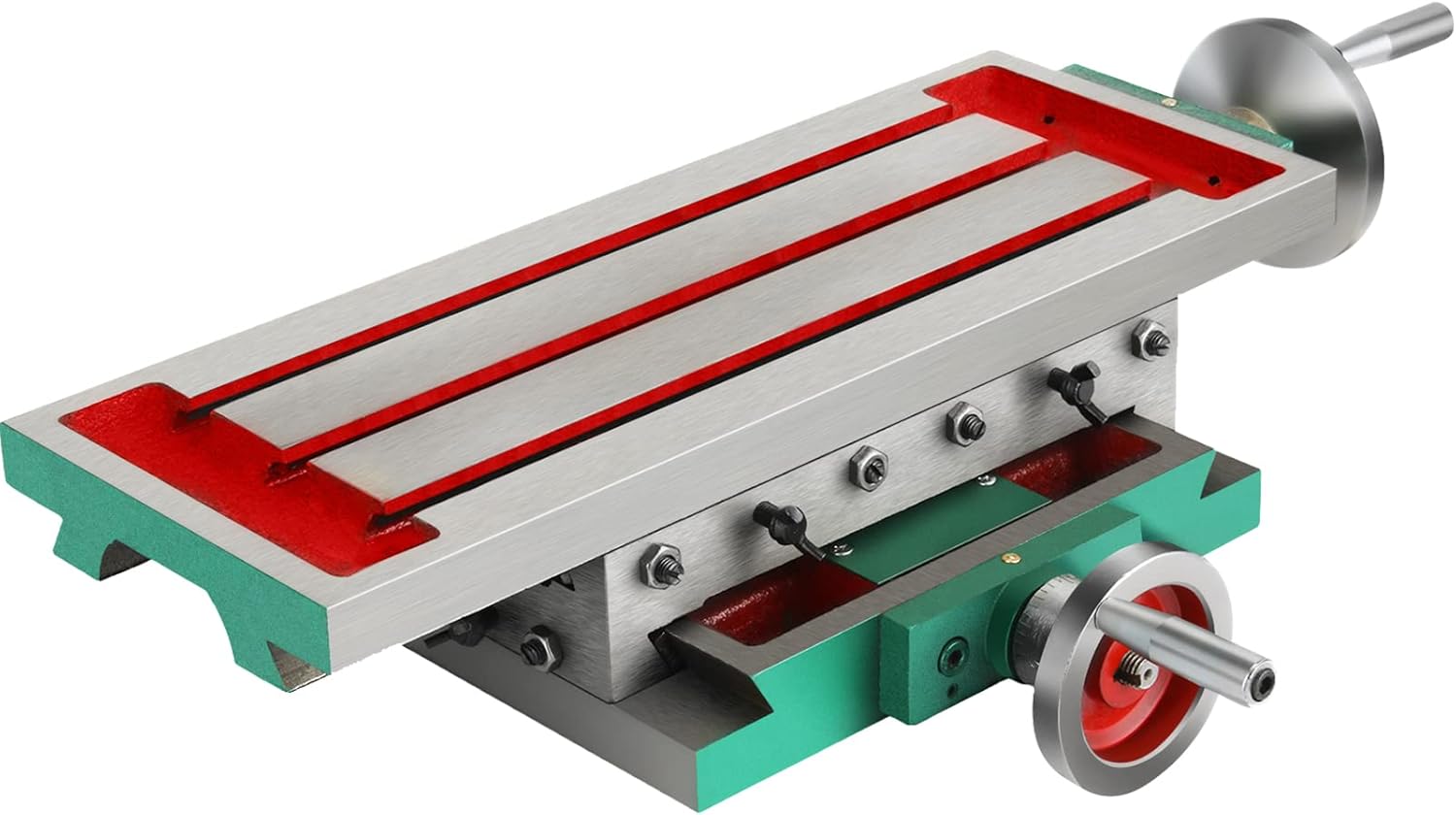 VEVOR Milling Working Table 17.7 X 6.7 Inch, Compound Milling Machine Work Table 2 Axis 4 Ways Move, Multifunction Milling Working Table Heavy-duty Structure,for Milling and Drilling Machine