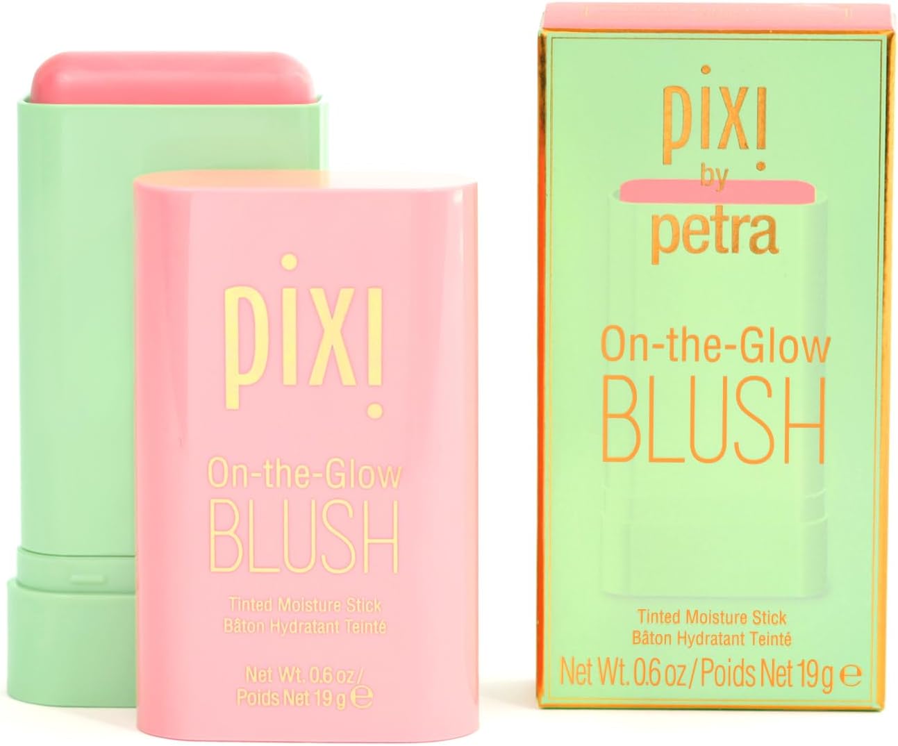 Pixi On-The-Glow Blush - Fleur, Hydrating Tinted Moisture Blush Stick With Ginseng, Aloe Vera & Fruit Extracts, For Cheeks & Lips, 19G 0.6Oz, Paraben-Free