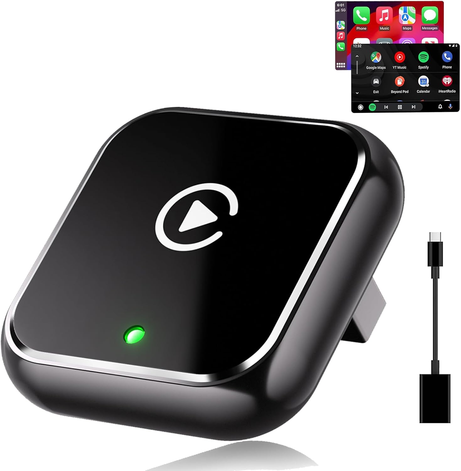 Mynoveex 2 in 1 Wireless Adapter for Apple CarPlay/Android Auto, 2025 Upgrade Plug and Play Mini CarPlay & Android Auto OTA Dongle for iPhone/Android and 927+ Cars, Bluetooth 5.3 & WiFi 6, No Lag