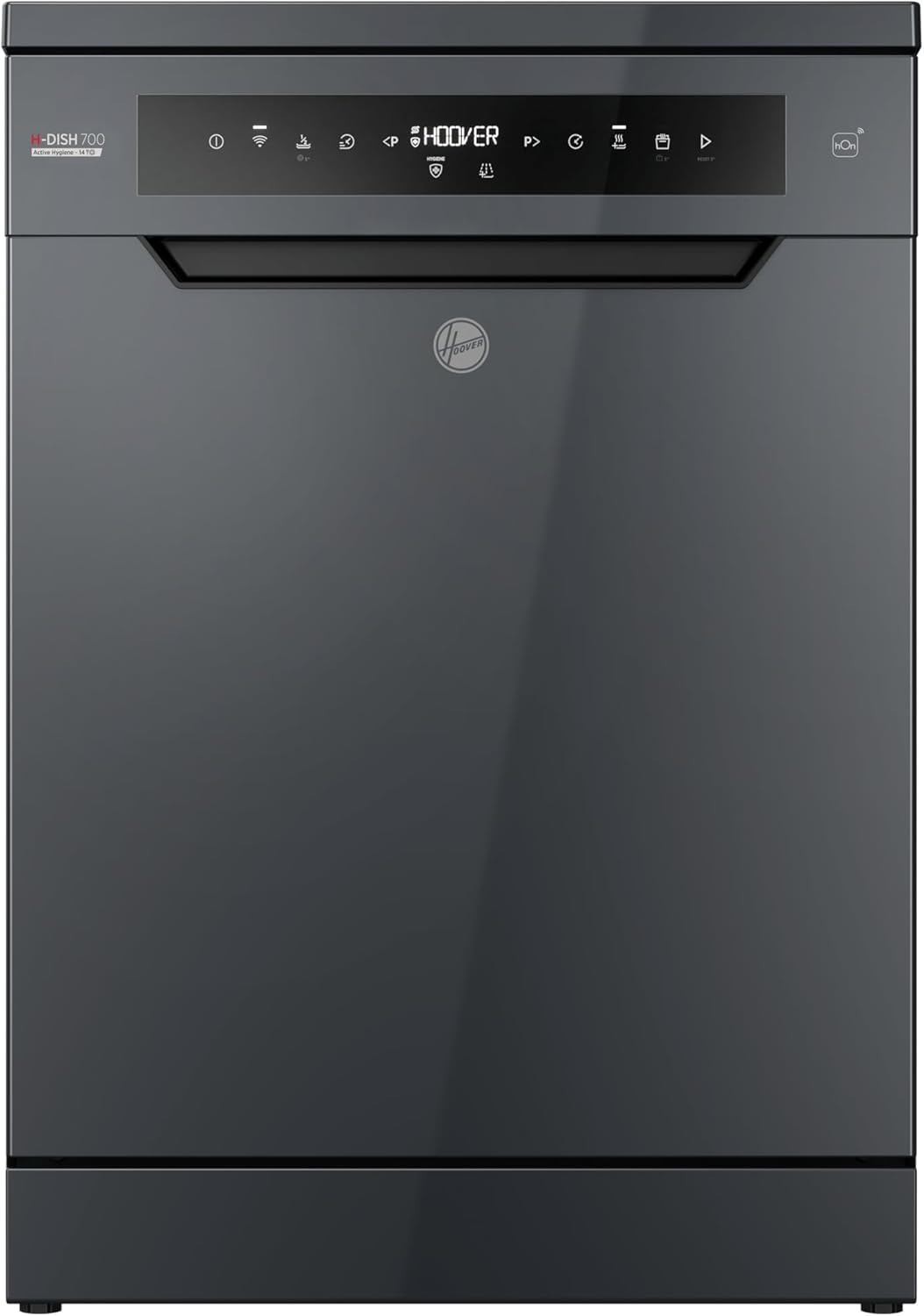 Hoover H-DISH 700 HF 4A4S3PSA-80 Free Standing Full Size Dishwasher, 14 Place Settings, Graphite, A Rated