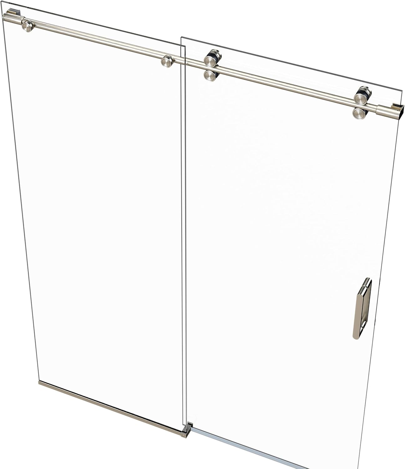 AXIS 57"-59" W x 76" High Euroglide Frameless Single Sliding Shower Door with 5/16" Tempered Glass (Brushed Stainless)