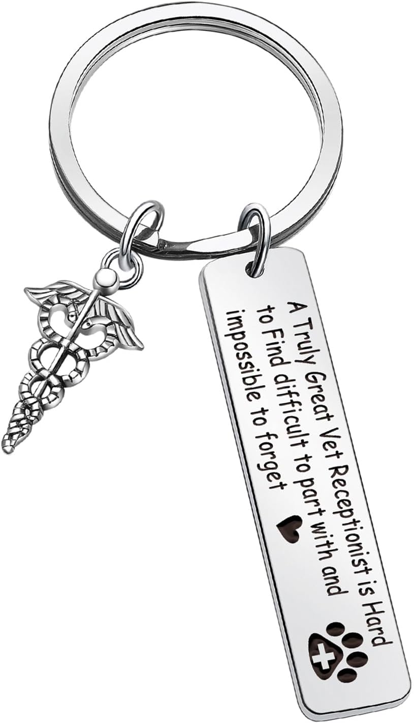 ZQEOU Vet Receptionist Gift Vet Nurse Keychain Future Veterinarian Keychain Vet Student Keychain Vet Med Jewelry