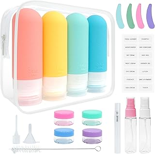 20 Pack Travel Bottles TSA Leakproof Silicone Travel Bottles for Toiletries Squeezable Containers for Shampoo, Conditioner, Lotion & Body Wash Travel Accessories