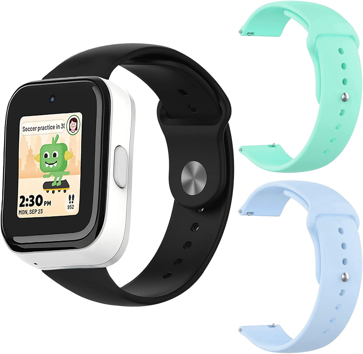 NewJourney Compatible with SyncUP Kids Watch Band, 3Pack Bands Compatible with Tmobile Sync UP Kids Watch Band, Soft Silicone Sport Boy Girl Kids 20mm Watch Band Replacement