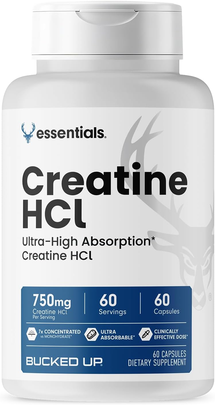 Bucked Up - Creatine HCL, 750mg Serving - 60 Servings (60 Capsules)