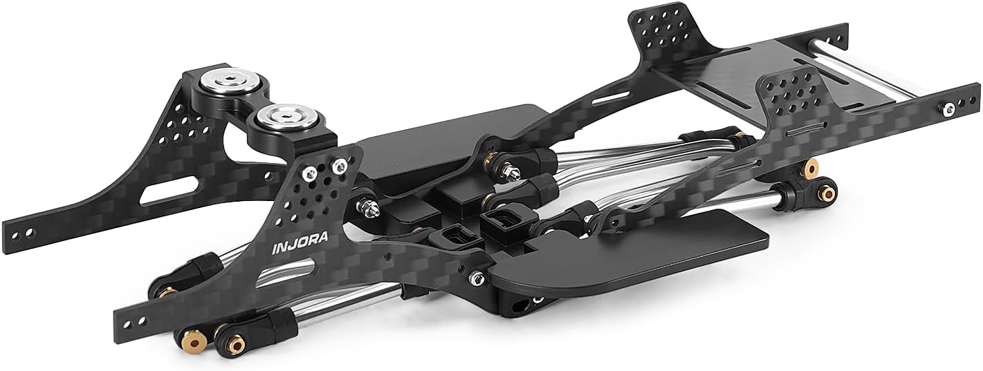 INJORA Carbon Fiber LCG Chassis for SCX24, 132mm Wheelbase, 12° Skid Angle