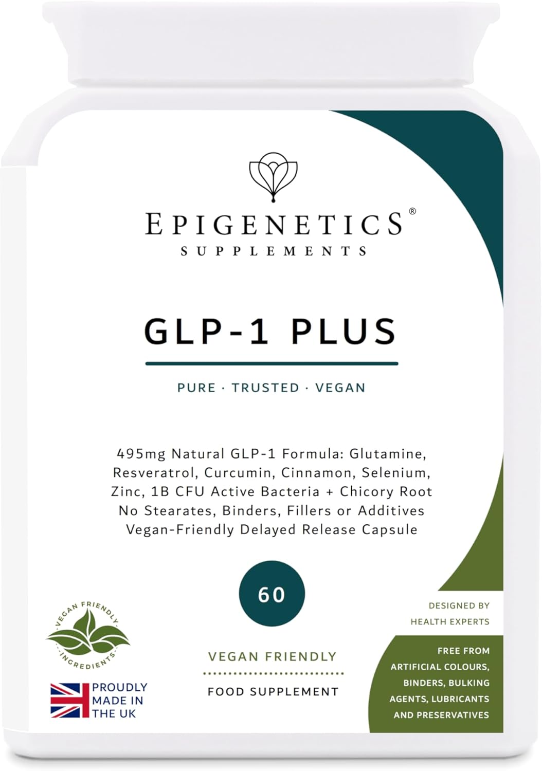 GLP-1 Plus Appetite Control & Gut Health 60 Capsules | 10-Ingredient Natural GLP Supplement with Synbiotics | GLP-1 Booster Made in The UK & Vegan Friendly