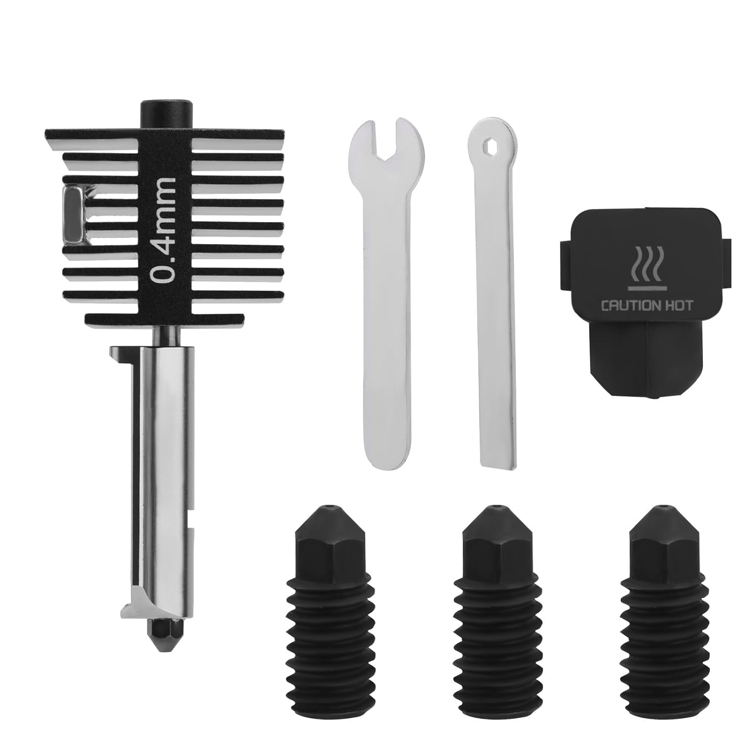 Gosknor 3D Printer 0.4mm Hotend Kit for Bambu Lab A1/A1 Mini, High-Temperature Hardened Steel Hot End Nozzle with Wrenches and Tools Silicone Sock Ideal Extruder Replacement Accessories