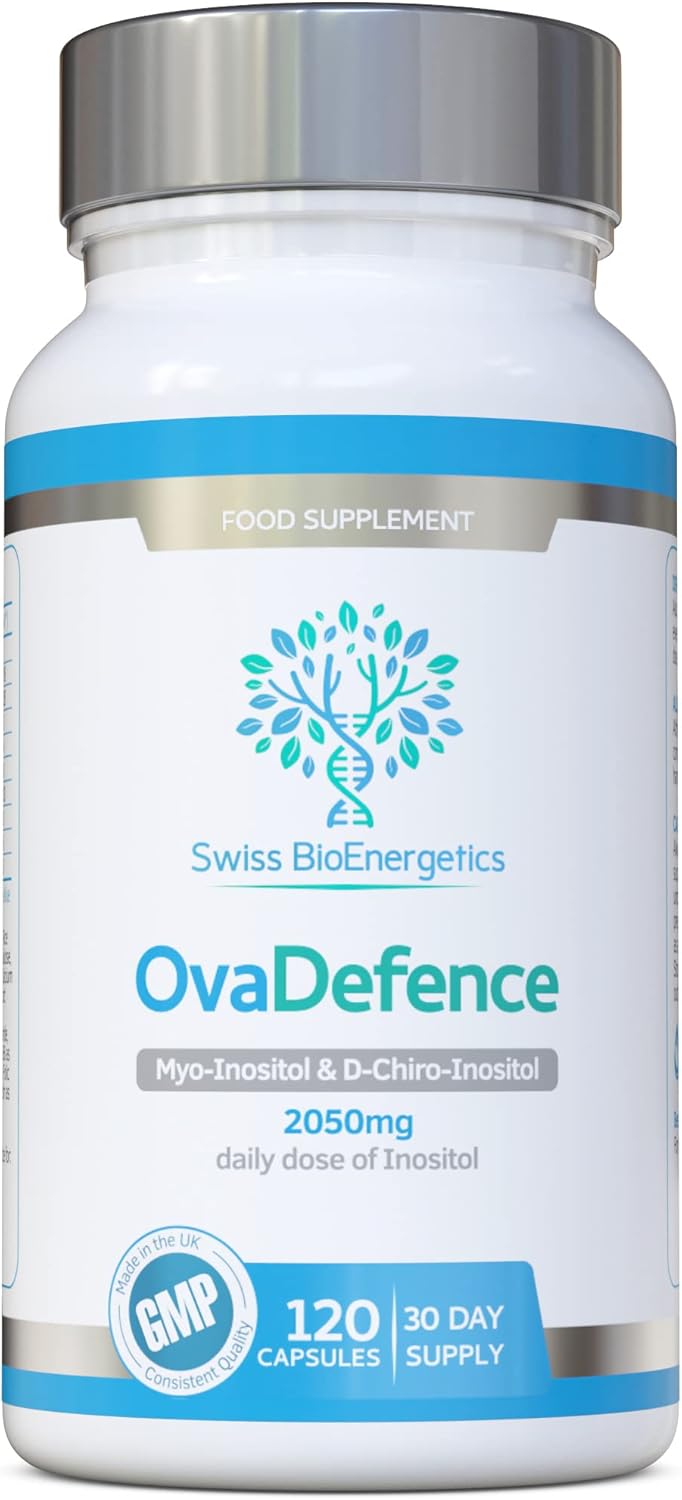Myo Inositol & D Chiro Inositol OvaDefence, PCOS Supplement - 2050mg, 30 Day Supply | with Methyl Folate, Chromium & Methylated B Vitamins | Balanced 40:1 for Hormonal & Ovarian Support – UK Made