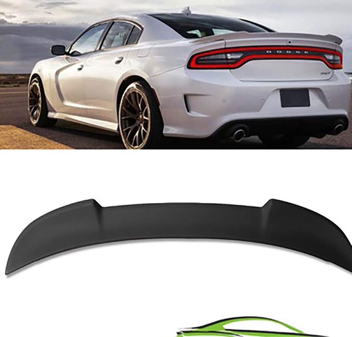 Car Front Bumper Lip Splitter,For Dodge Charger 2015 2016 2017, ABS Lip Front Bumper Splitter Lip Body Kit Chin Spoiler Diffuser