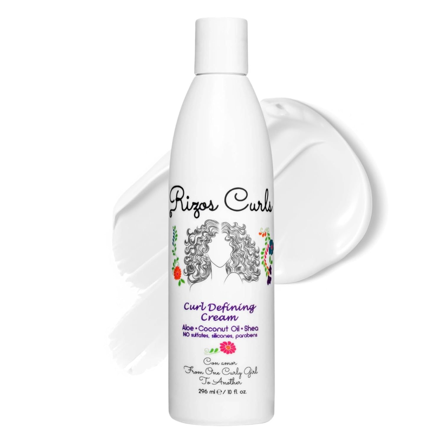 Rizos Curls Curl Defining Cream for Wavy, Curly, Coily Hair – Frizz Control, Defines, Softens, Moisturizes, Adds Shine for 1a–4c Hair Types – Sulfate & Paraben