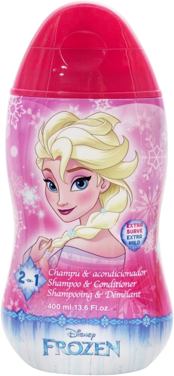 Disney Frozen 2-in-1 Shampoo & Conditioner for Adults & Kids 6+, Hydrates, Detangles, and Reduces Frizz, Extra-Mild Formula, pH-Balanced, Mild Fragrance, Suitable for All Hair Types, 400ml