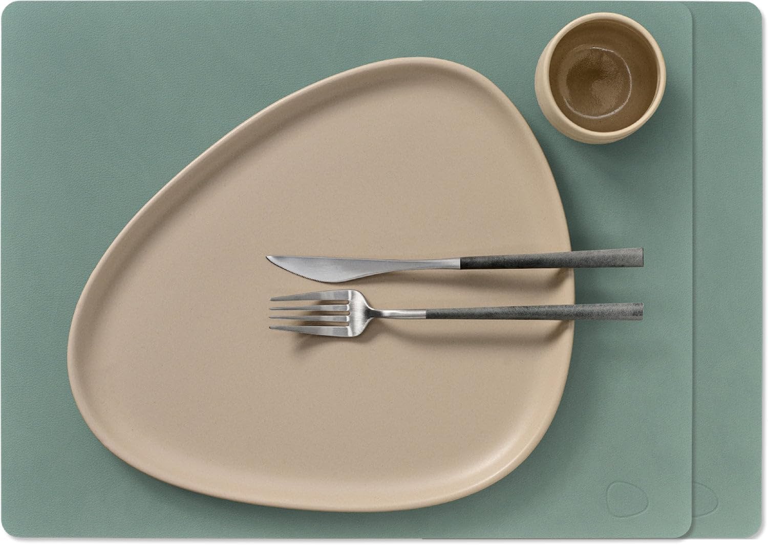 LIND DNA Nupo Placemats Leather Pastel Green 45 x 35 cm Set of 2