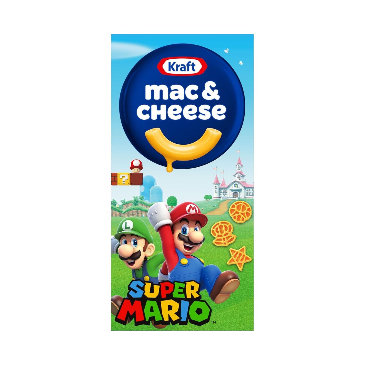 Kraft Mac & Cheese Macaroni and Cheese Dinner with Super Mario Power-Up Pasta Shapes (5.5 oz Box)