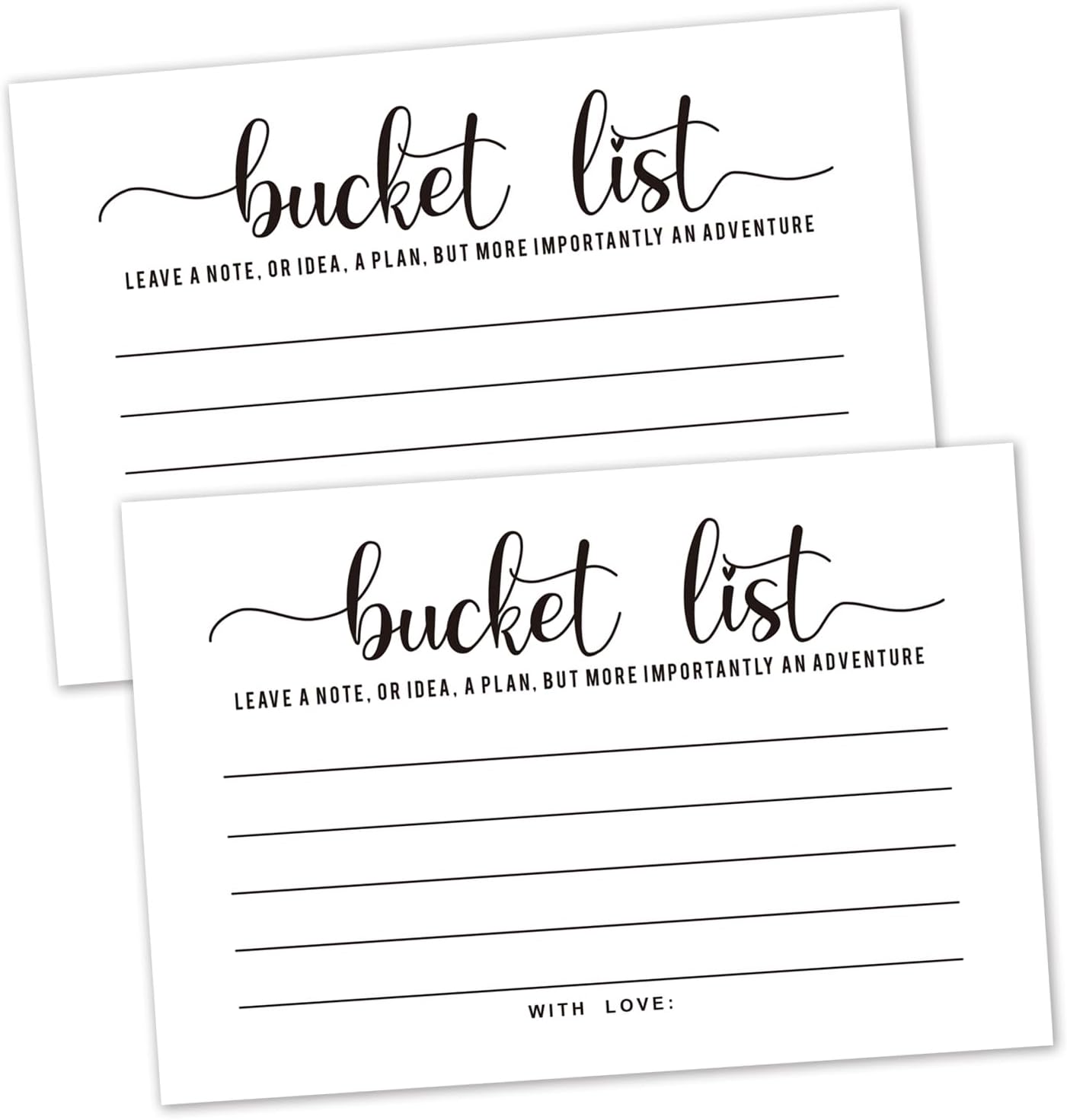 KORTTITALO 50 Bucket List Suggestion Cards - Adventure List | Fun Party Games and Activities Guest Book for Weddings, Graduations, Retirements, Anniversaries, Birthdays, or Bridal Shower.
