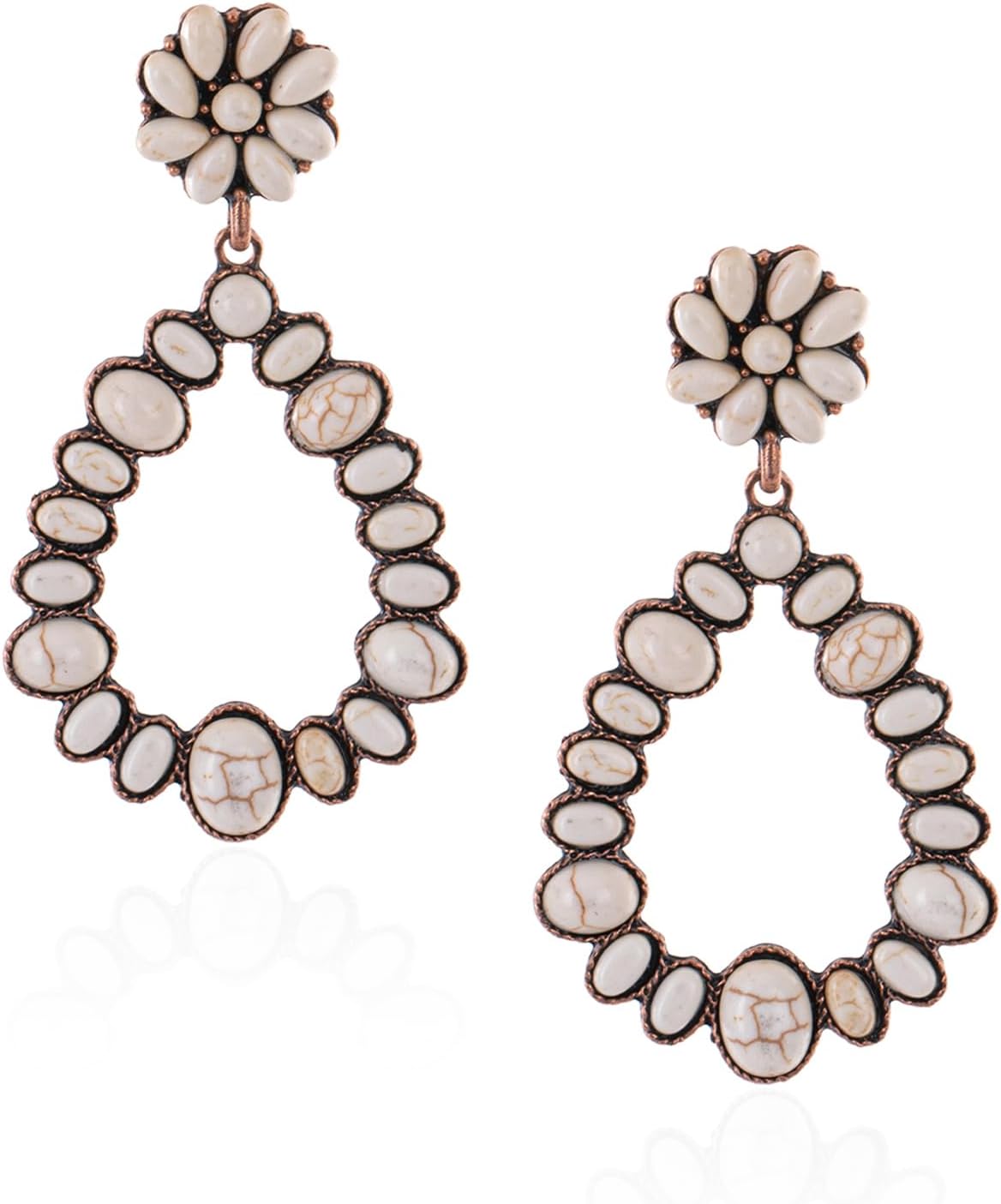 Rustic Couture's Western Turquoise Earrings for Women Statement Western Country Jewelry