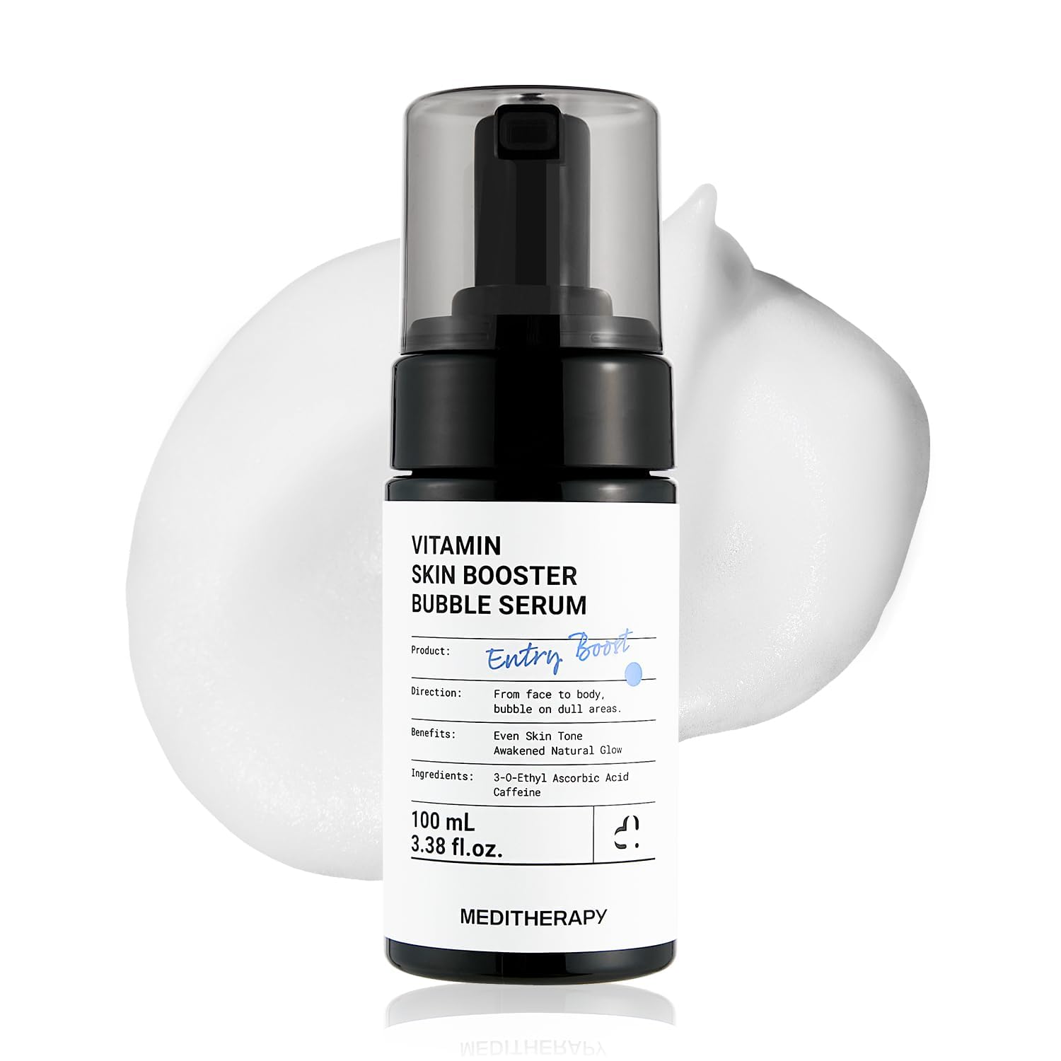MEDITHERAPY Vitamin C Serum for Face – Micro-Bubble Formula for Instant Absorption, Visibly Radiant Glow – Advanced Vitamin C, Non-Irritating AM/PM Use for Sensitive Skin – 3.38 fl oz