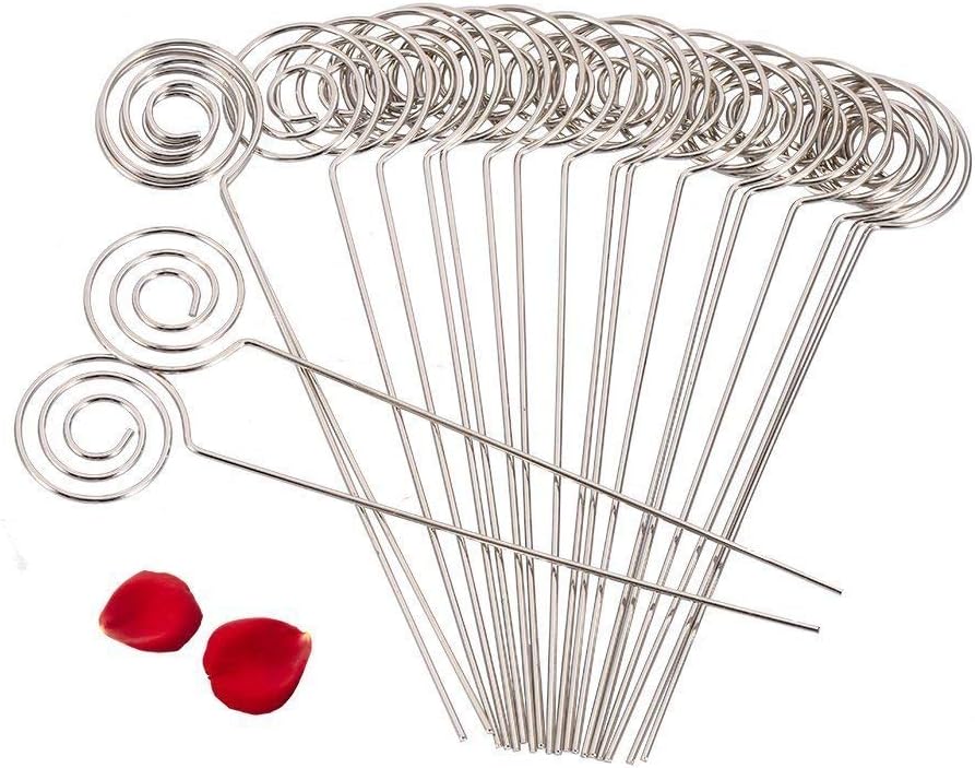 Yosoo 50Pcs Metal Wires Business Card Holder Memo Photo Picture Paper Note Clip Holder DIY Craft Home Office Supplies (Size : 1#)