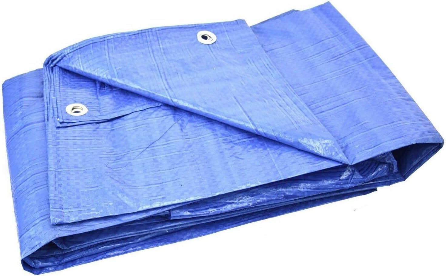 Tarpaulin Regular And Heavy Duty Waterproof Cover Tarp Ground Sheet Multi Sizes Transparent Blue Silver Clear Camo Army (Blue (70GSM), 1.5 x 2m)