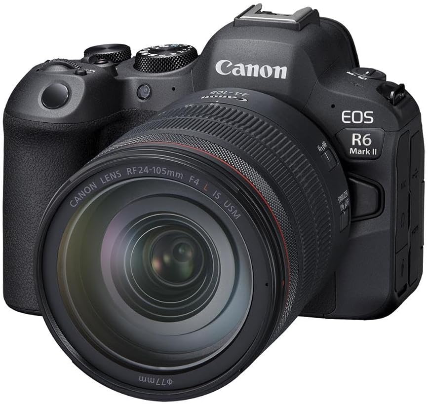 Canon EOS R6 Mark II Mirrorless Camera RF24-105mm F4 L USM Lens Kit, Hybrid Full-Frame Camera, 24.2 Megapixel CMOS Sensor. Photo and Video Camera Capabilities, RF Mount, Black