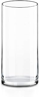 CYS Excel Clear Glass Cylinder Vase (H:9" D:4") | Multiple Size Choices Glass Flower Vase Centerpieces | Hurricane Floating Candle Holder Vase