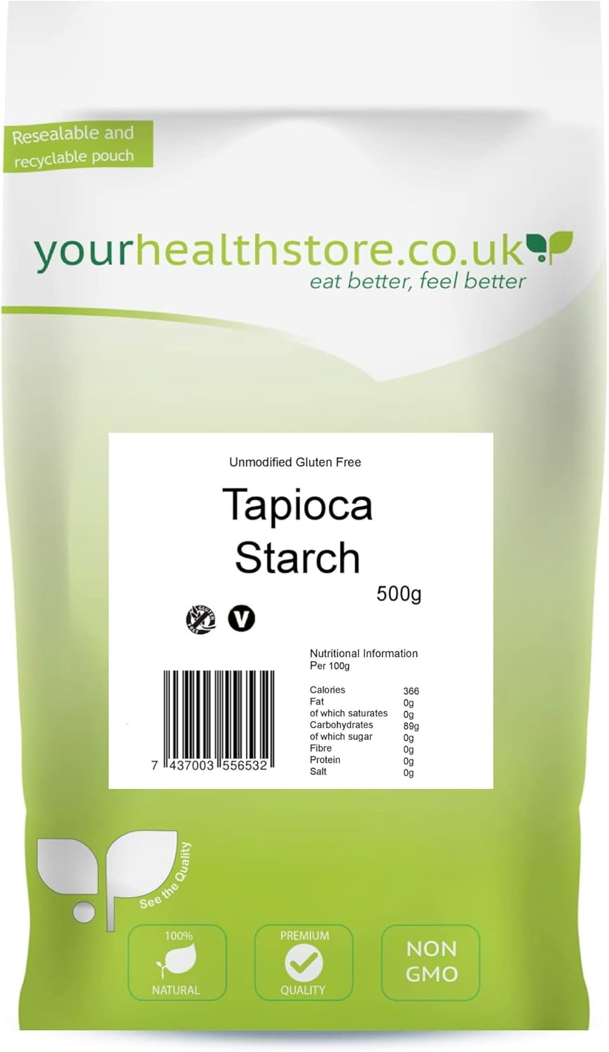 yourhealthstore Unmodified Tapioca Starch 500g, Gluten Free, Non GMO.