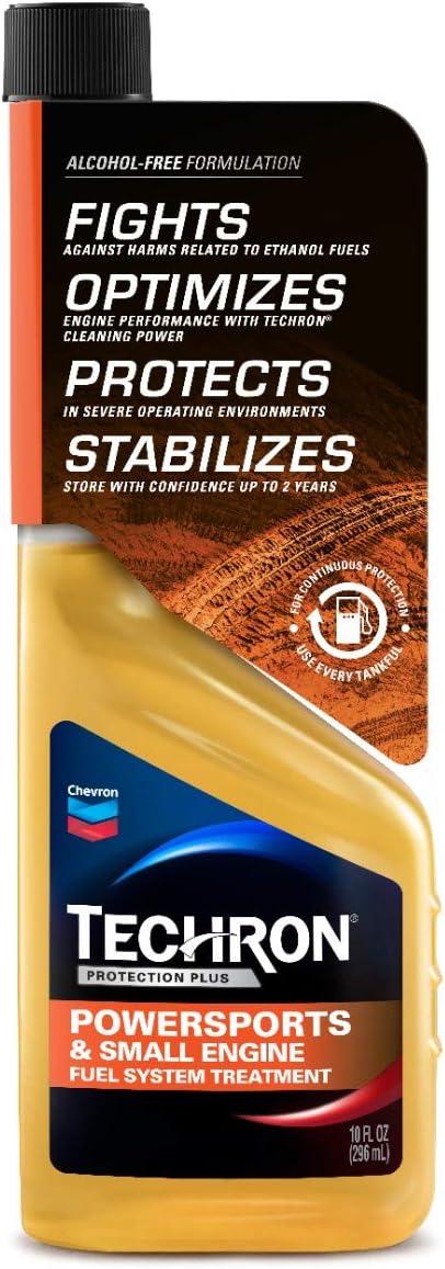 Chevron Techron Protection Plus Powersports and Small Engine Fuel System Treatment, 10 oz, Pack of 1